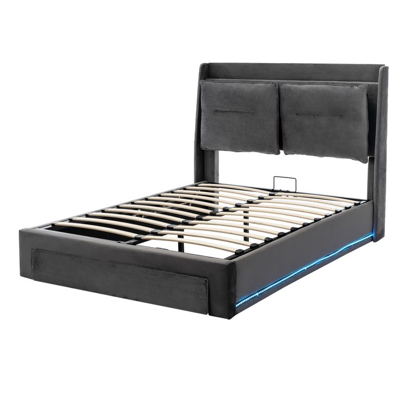 Lampada da parete con luce a LED, 140*200, Lampada idraulica, Lampada da parete 2 in 1 sulla superficie, Lattenrost, Samt, Dunkelgrau_voghion.com