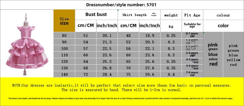 Robe de spectacle perlée pour enfants européens et américains, robe bouffante multicouche pour fille, robe de Noël pour enfants_voghion.com