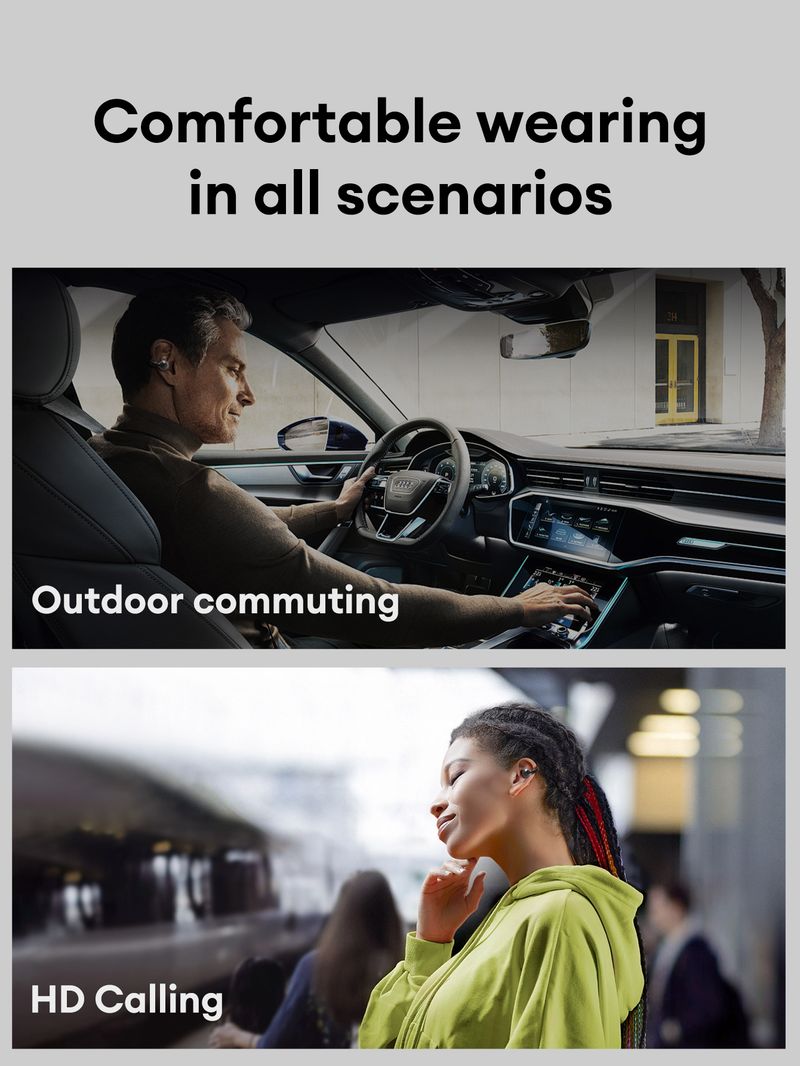 Original PAXA Clipbudssh Ohrhörer OWS Bluetooth 5.4 Kopfhörer, leichte und komfortable offene Ohrhörer mit Mikrofon für Sport_voghion.com