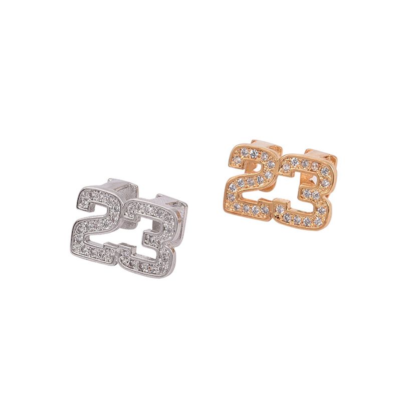 Neu Micro Intarsien Zirkon Hosenträger Doppel Digital Jordan Nr. 23 Hiphop Hip Hop Zähne_voghion.com