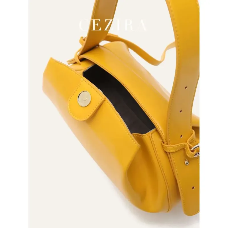High Quality Designer Bags Niche Women PU Vegan Leather Top-Handle Rugby Shaped Solid Color Magnet Closure Short Handle_voghion.com