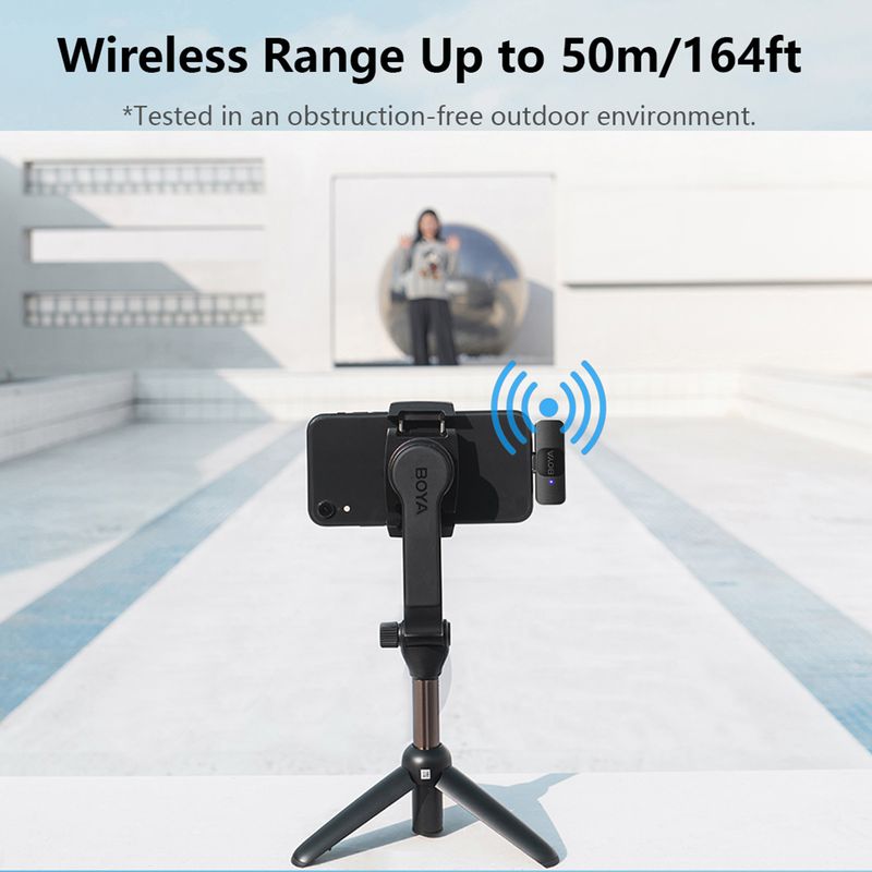 BOYA BY-V Professional Wireless Lavalier Mini Microphone for iPhone iPad Android Live Broadcast Gaming Recording_voghion.com
