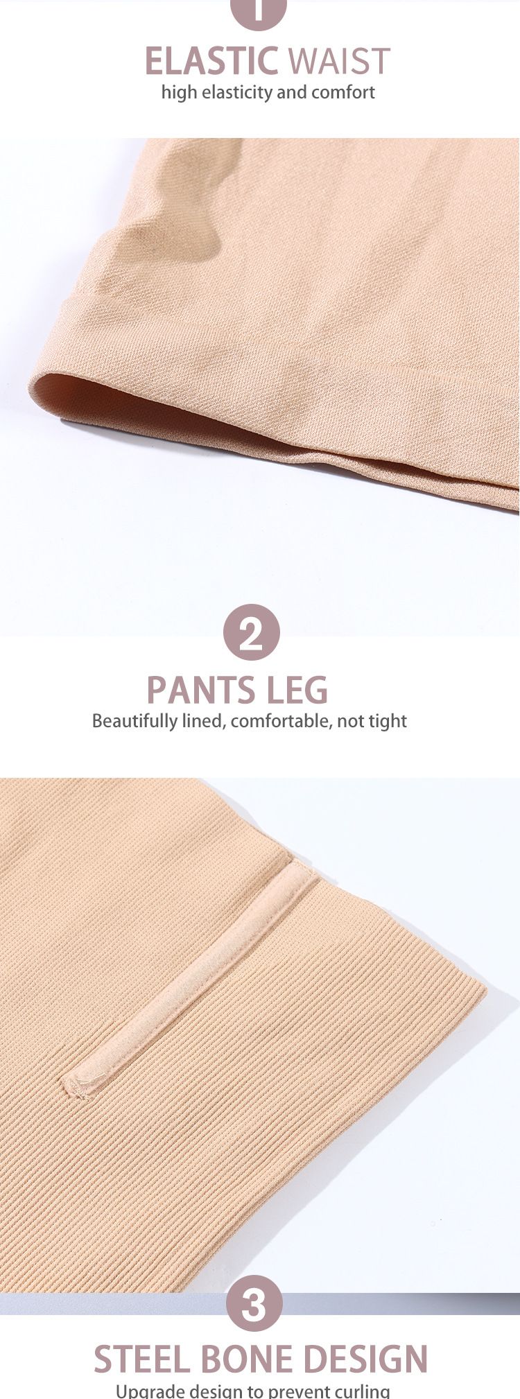 Bauchhosen Héich Taille Boxer Antireflektiv Bottom Sécherheets Hosen Tunika Bauchstéck Hip Lift Shapewear_voghion.com