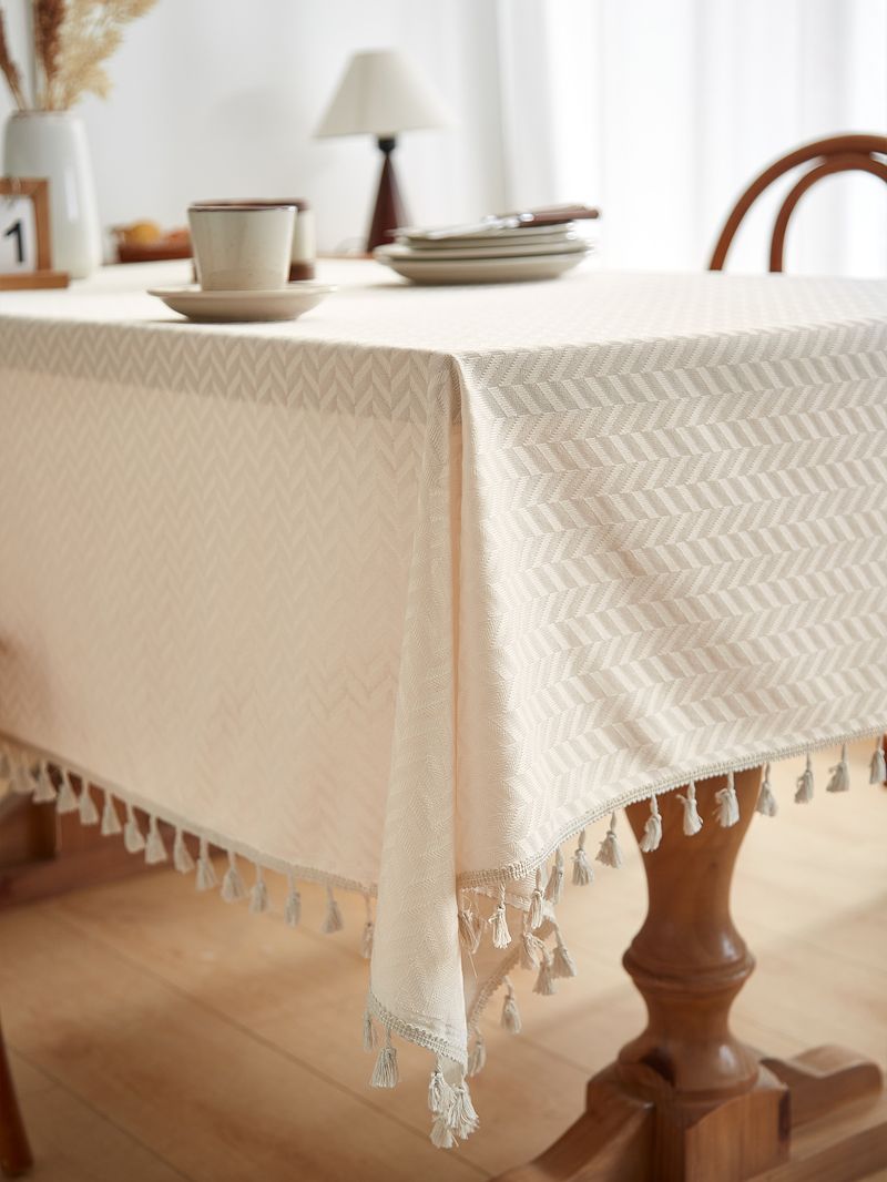 Nappe rectangulaire rétro en lin, anti-poussière, multi-usages, pour table à manger, table basse, armoire, motif floral vintage, lavable en machine_voghion.com