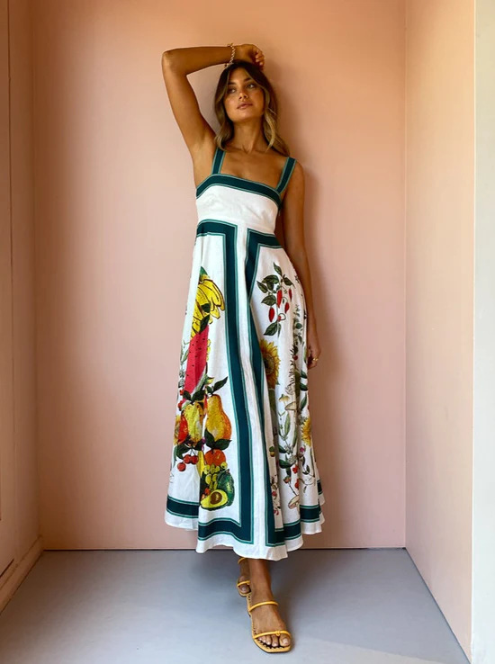Robe ample sexy à bretelles dos nu pour femme, nouvelle mode d'été imprimée_voghion.com