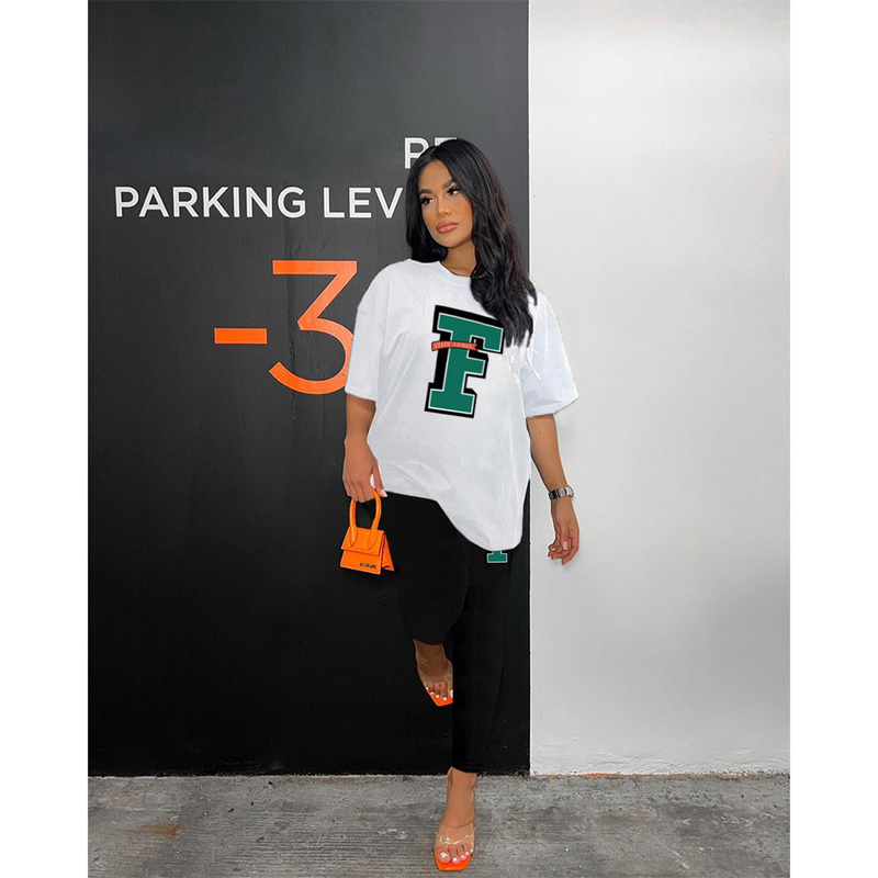 Damen bedrucktes Damenmode-Hosenset zweiteilig_voghion.com