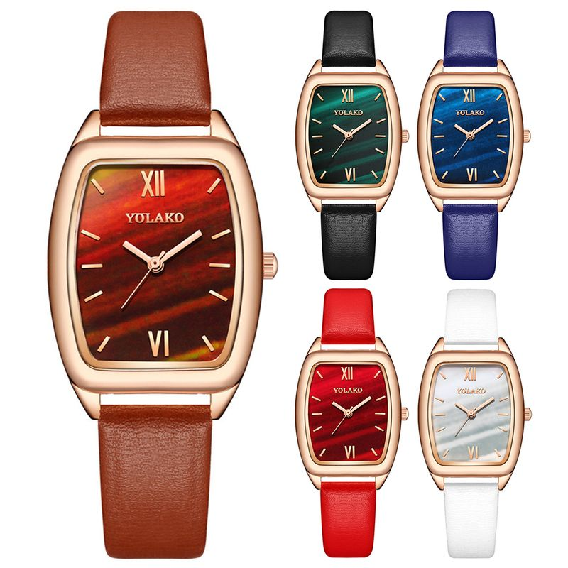 Yamaler Yolako orologio da polso analogico al quarzo da donna vintage a forma di barilotto con quadrante a righe_voghion.com