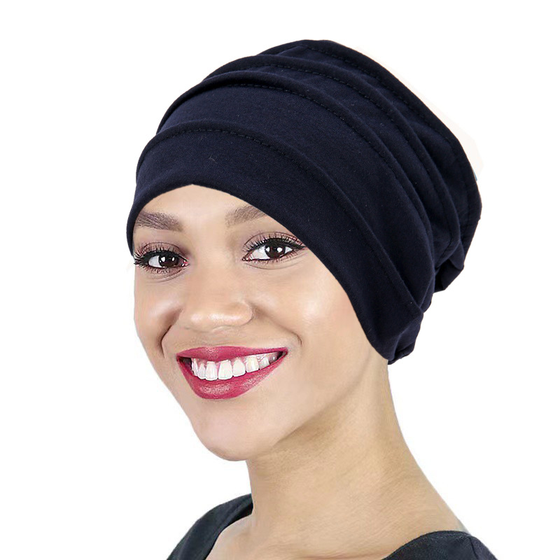 women's elastic pleated hexagonal hat Muslim base hat in stock_voghion.com