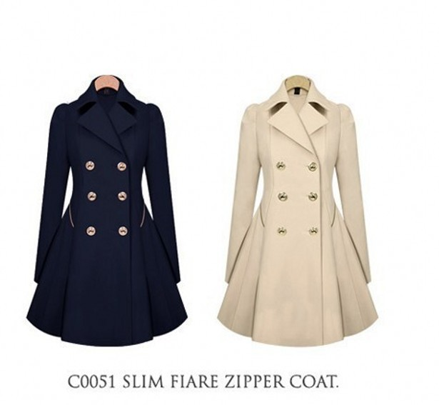 Women's slim-fitting mid-length commuter coats plus size spring and autumn windbreakers_voghion.com