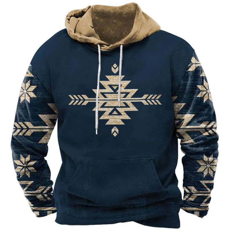 Felpa con cappuccio 3D da uomo, stampata alla moda_voghion.com