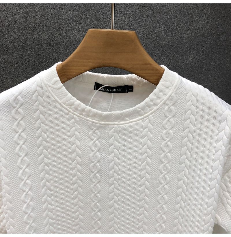 Teenager a Kärelen Héichwäerteg Hanf Muster wäiss Männer kuerzen Ärmelen T-Shirt trendy Mark trendy Summer Kleeder nei 2024 geeschteg jonke Mann Kleeder_voghion.com