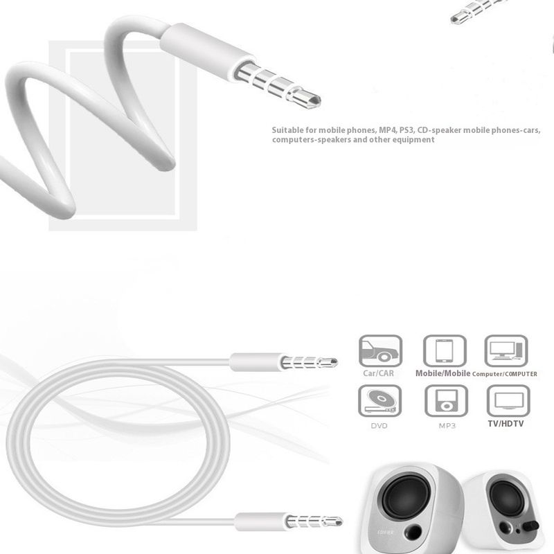 Musik Festival AUX handys, geeignet für Apple audio kabel 4-abschnitt 4-core auto stecker gerade 3,5mm zu männlichen_voghion.com