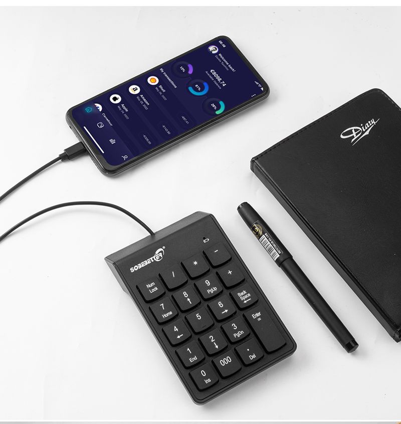 Laptop Digital External Mini Ultra-Thin Type-C /USB Financial Accounting Cashier Keyboard_voghion.com