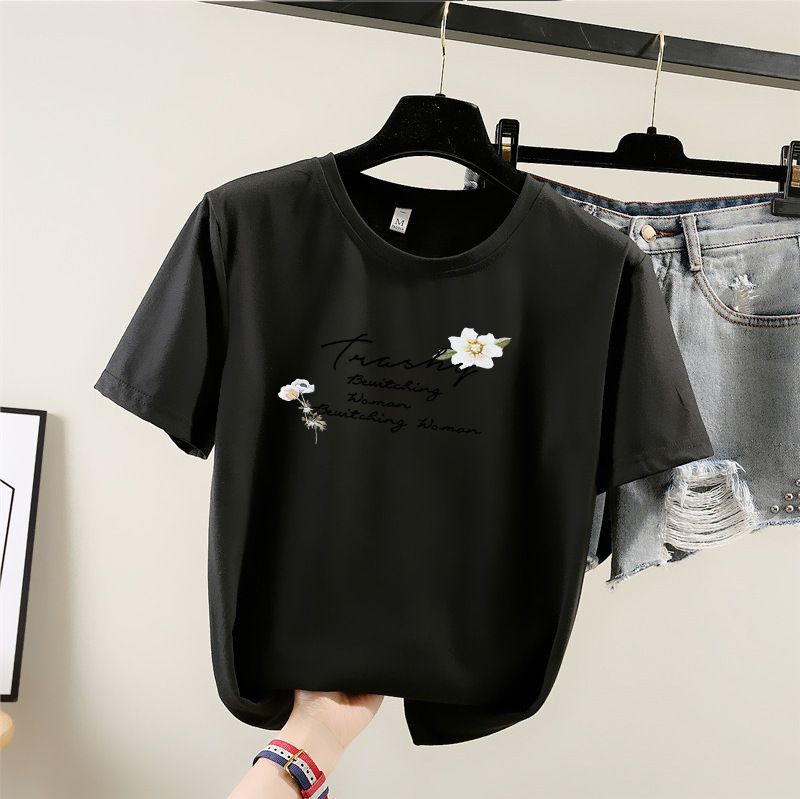 Maglietta estiva da donna a maniche corte, nuova, taglia grande, casual, per studenti_voghion.com
