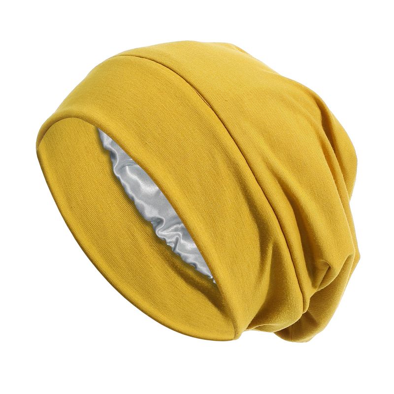 Cappelli da uomo a doppio strato in cotone modal, a tesa larga, per la cura dei capelli, con fodera in raso, semplici e alla moda, adatti a tutti i tipi di capelli._voghion.com