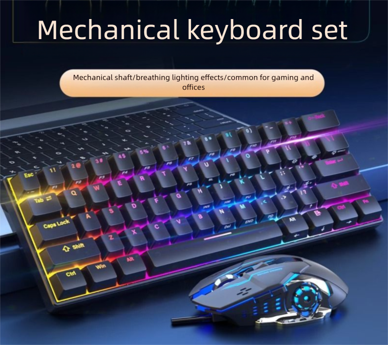 Wired Mechanical Mouse Macro Hot-Swappable Wireless Three-Mode Gaming Office Keyboard Set_voghion.com