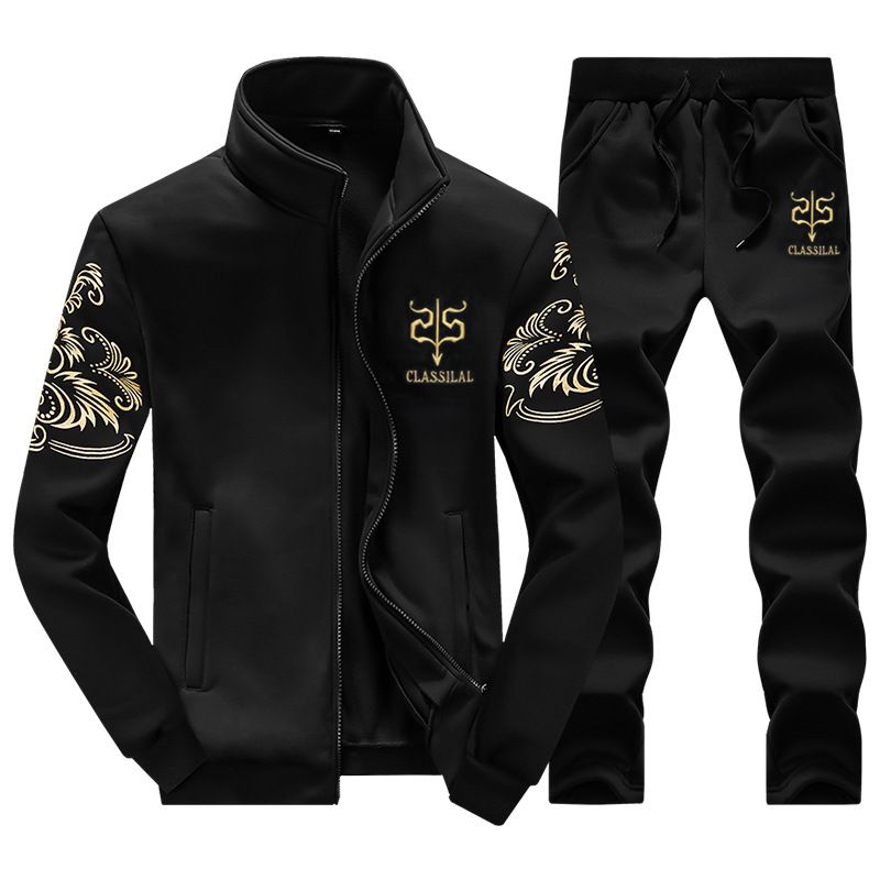 Jiuyu Embroidrd Sportswar Trndy Marke Mn's Anzug Casual Jackt Stehkragen Top Frühling Herbst Swatshirt Lange_voghion.com