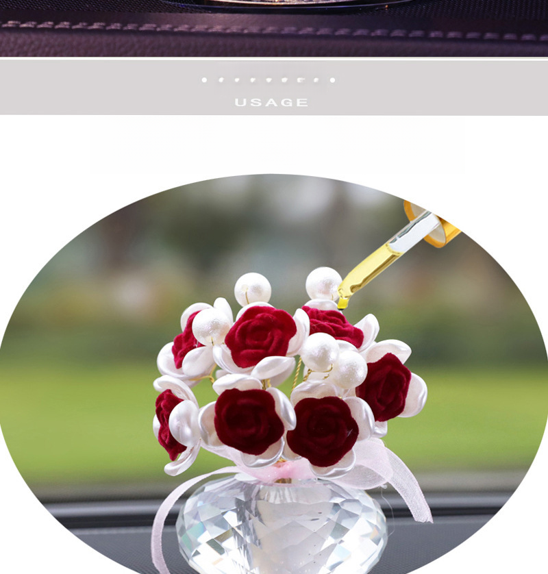 Solar Rotating Crystal Lotus Parfum Sedež Dekoracija Notranjost Avtomobila Ženska Elegantna Sredinska Konzola_voghion.com