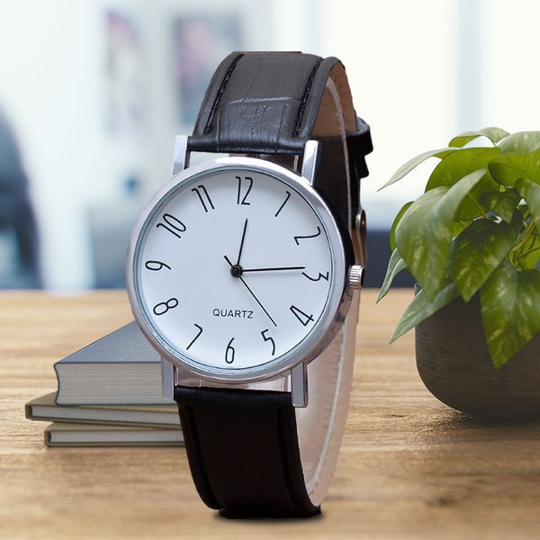 High-end Temperament Men's Watch Quartz Watch Blue Glass Strap Watch Unisex Couple White Business Scene_voghion.com