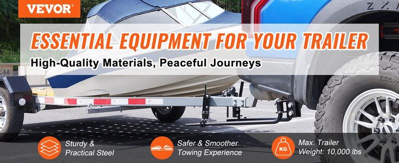 VEVOR Weight Distribution Hitch, 1,500 Lbs Weight Distributing Hitches Kit With Sway Control For Trailer, 2-In Solid Steel Shank, 2-5/16 In Alloy Steel Ball, Powder Coated Load Leveling Hitch, Black_voghion.com