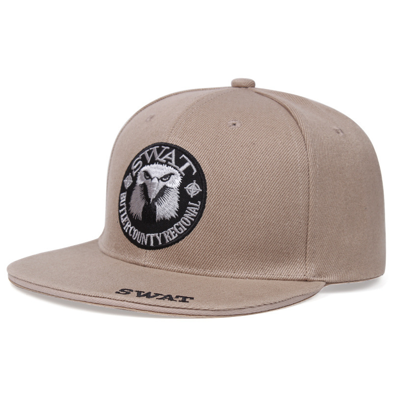 Men's and women's flat brimmed with street personality patterns, eagle hip-hop hats, sun shading baseball duckbill hats_voghion.com