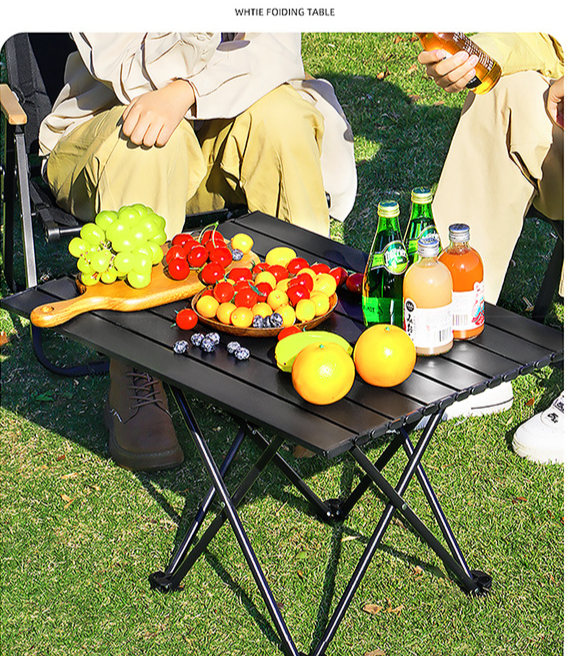 Outdoor Camping Table Folding Picnic Ultra-light Stall Portable Roll_voghion.com