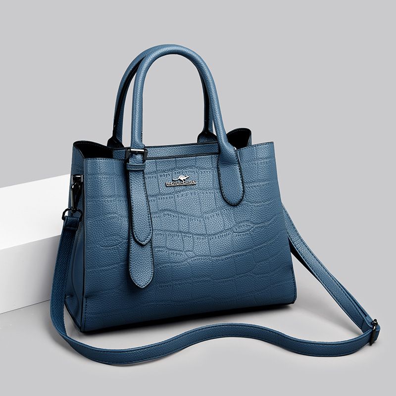 Borsa a tracolla con motivo coccodrillo, nuova da donna, modello canguro semplice_voghion.com