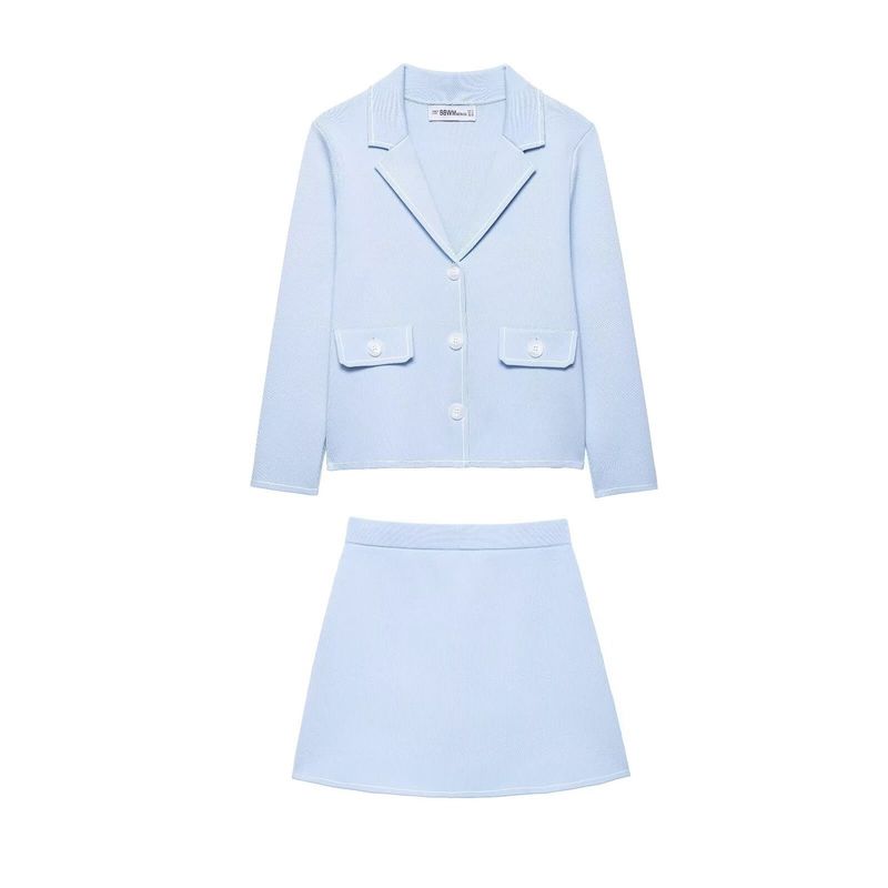 Myst&ZR - Giacca con rifiniture e gonna corta in maglia, nuova moda estiva 2025 per donna_voghion.com