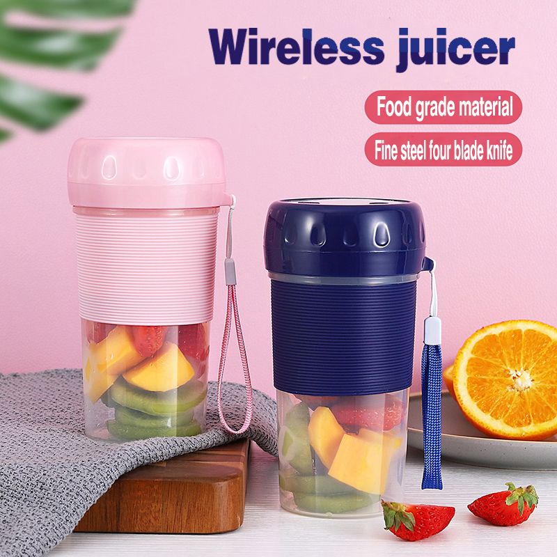 Tragbarer Mini-Entsafter, multifunktionaler Fruchtmilchshake-Becher, Entsafter, kabelloses Aufladen, Entsafterbecher, Frühstücks-Trinkbecher mit Seil_voghion.com