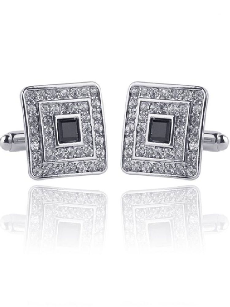 Nowe spinki do mankietów laserowe dla mężczyzn Prostokątne okrągłe lakierowane diamentowe zdobienia French Fried Dough Twists rękawy paznokcie_voghion.com