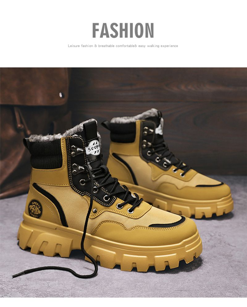 Herfst- en winternieuwe hoge katoenen herenschoenen met suède platform Martin Mid-tube mode-laarzen_voghion.com