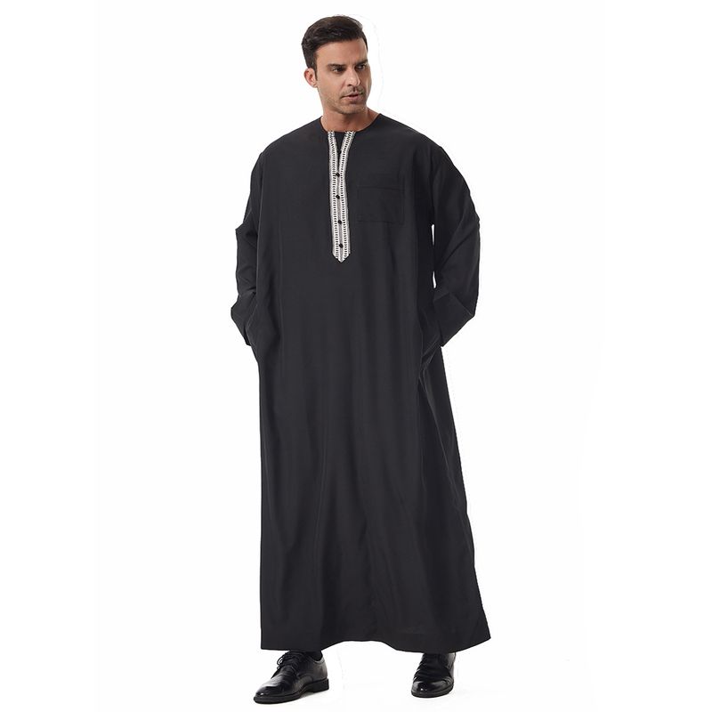 Herrenbekleidung Robe Langarm Spitze Langes Kleid Nationalität Kleidung_voghion.com