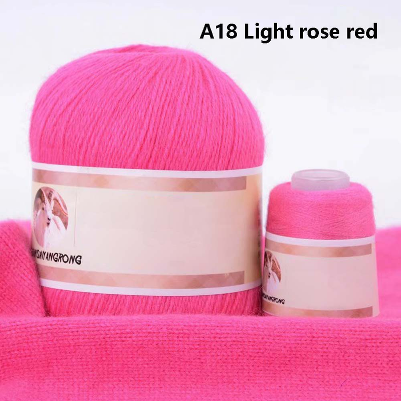 Cashmere Garn Medium Tykt 6+6 Uldgarn Maskinstrikket Baby tørklædegarn Minkgarn Håndstrikket Rød Pink Series_voghion.com