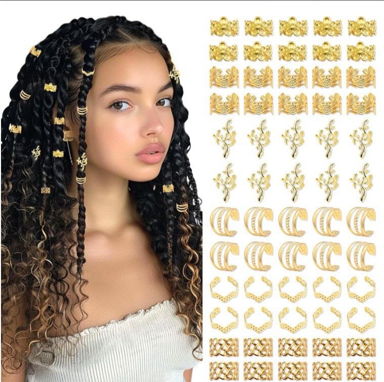 Set di fermagli e forcine per capelli con varie specifiche e stili, accessori per capelli placcati in oro galvanizzato, accessori per capelli con perline di legno combinate_voghion.com
