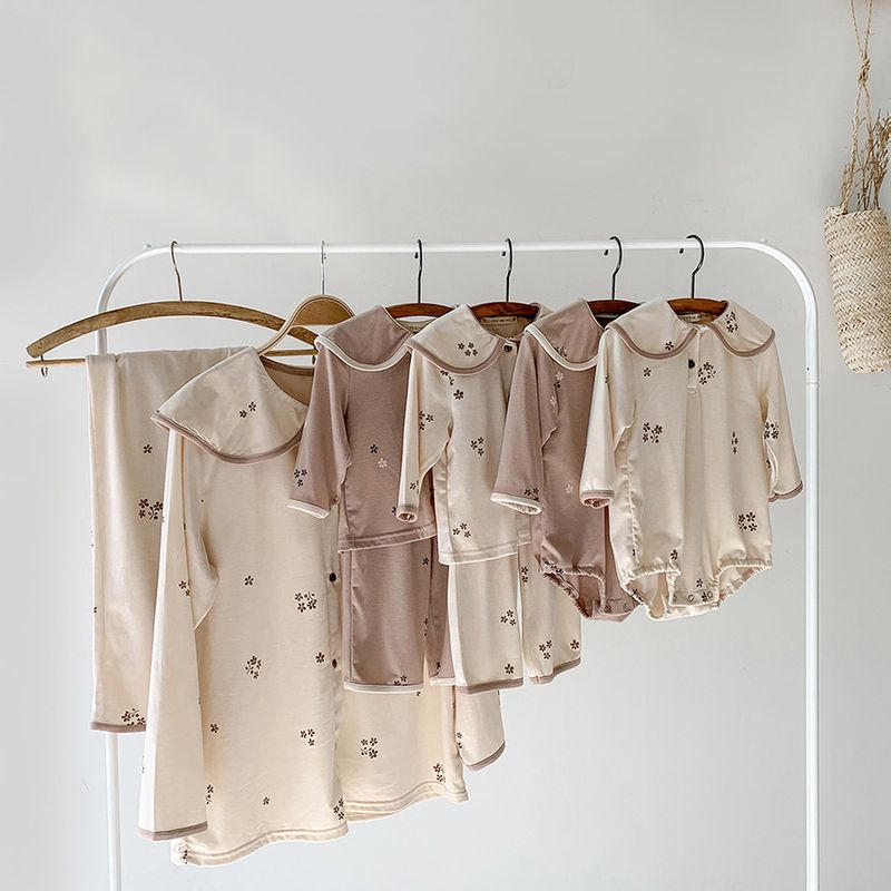 Pijamas para niños de estilo coreano Minicowmother, ropa de otoño e invierno para el hogar, ropa antibacteriana con aire acondicionado para bebés, traje para niños_voghion.com