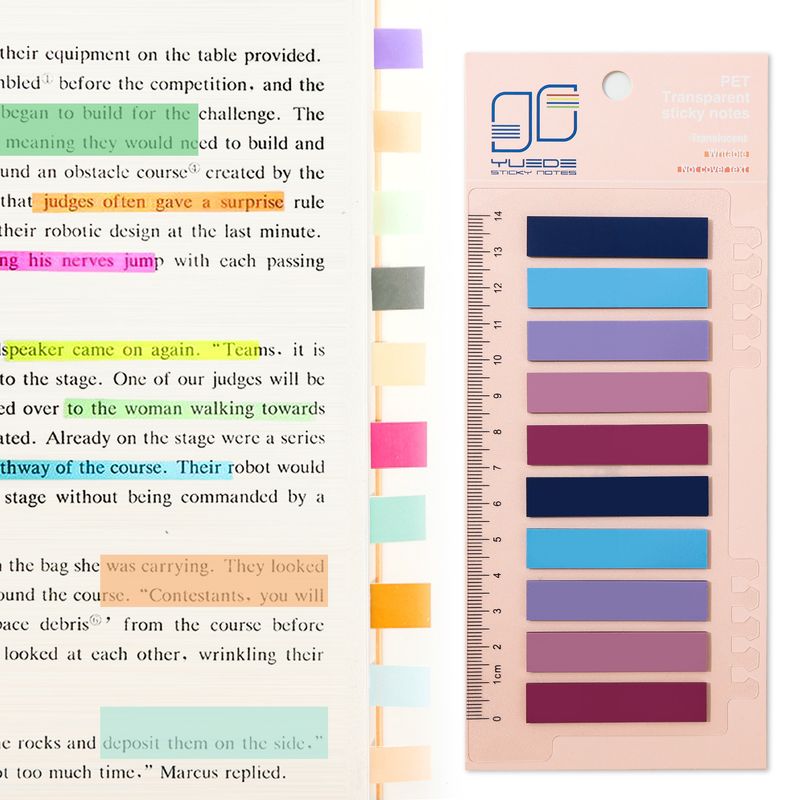Yueda 40 Farbe Morandi Index Aufkleber Durchscheinendes Etikett Fluoreszierende Anzeige Post-it Notizen Student Supplies Transparenter Aufkleber_voghion.com