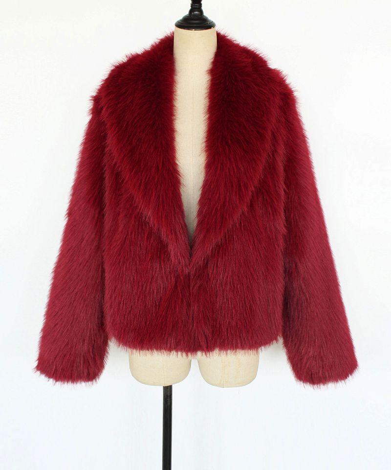 Cappotto in pelliccia sintetica da donna, elegante, con collo a scialle, a maniche lunghe – Capispalla invernale morbido e caldo per ufficio e casual_voghion.com