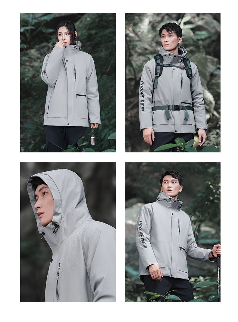 Giacca da sci termica antivento impermeabile staccabile unisex 3 in 1 con imbottitura in piumino per coppie, escursionismo, campeggio, sport sulla neve_voghion.com