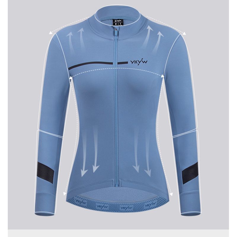 YKYW Autumn Winter New Fleece Cycling Jacket Women's Warm Long Sleeve Sports Breathable Coat_voghion.com