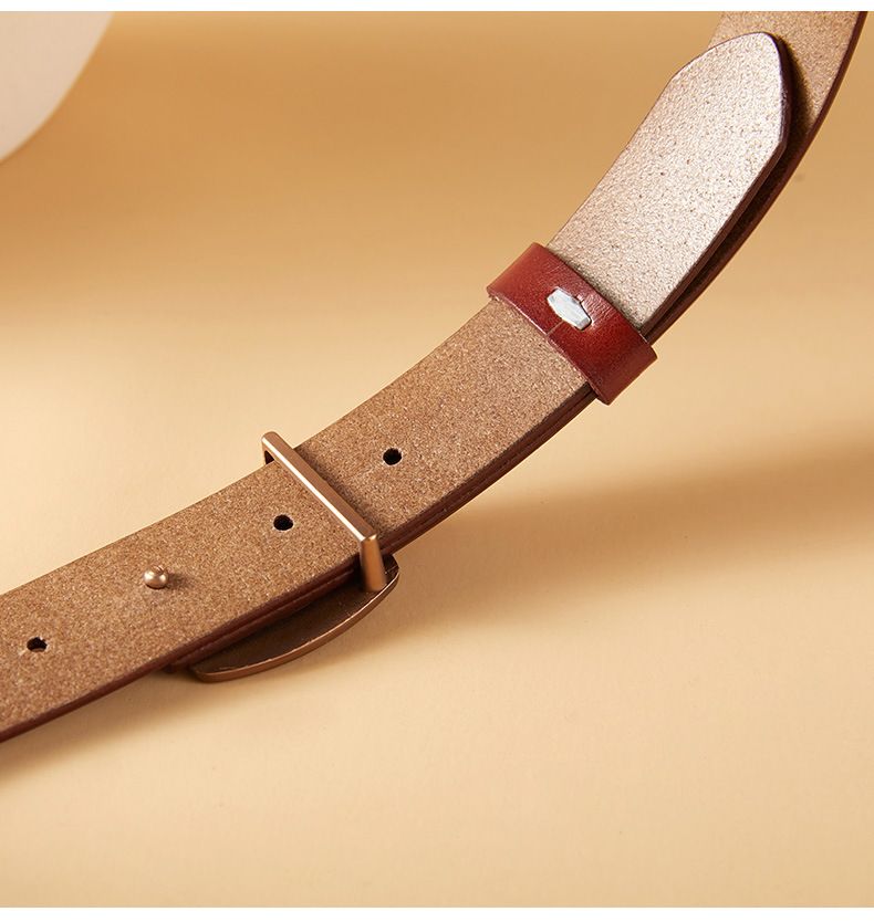 Nuova cintura in vita per jeans semplice e versatile da donna in vera pelle double face_voghion.com