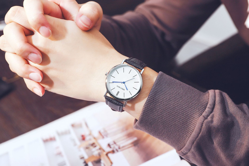 Nordic minimalist fashionable large dial men and women, car strap watch for students_voghion.com