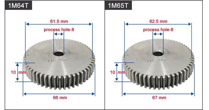 1 Stück Stirnradgetriebe 1M60/61/62/63/64/65/66/67T Grobloch 8mm Rad 45# Kohlenstoffstahl Material Motorgetriebe Gesamthöhe 10mm_voghion.com