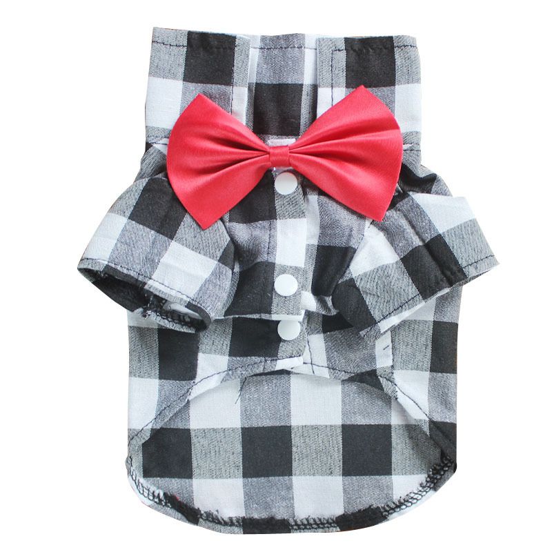 Chemise à carreaux pour chien, costume, robe de mariée pour Teddy Bichon, petit, moyen, grand chien, vêtements pour animaux de compagnie, chat, printemps, été, automne_voghion.com