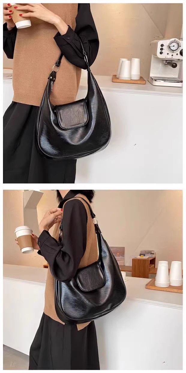 Borse Tote alla Moda 2024 per Donna Borse a Tracolla Grandi Borse da Donna Ascellari Borse Hobo in Pelle PU Tinta Unita con Patta_voghion.com