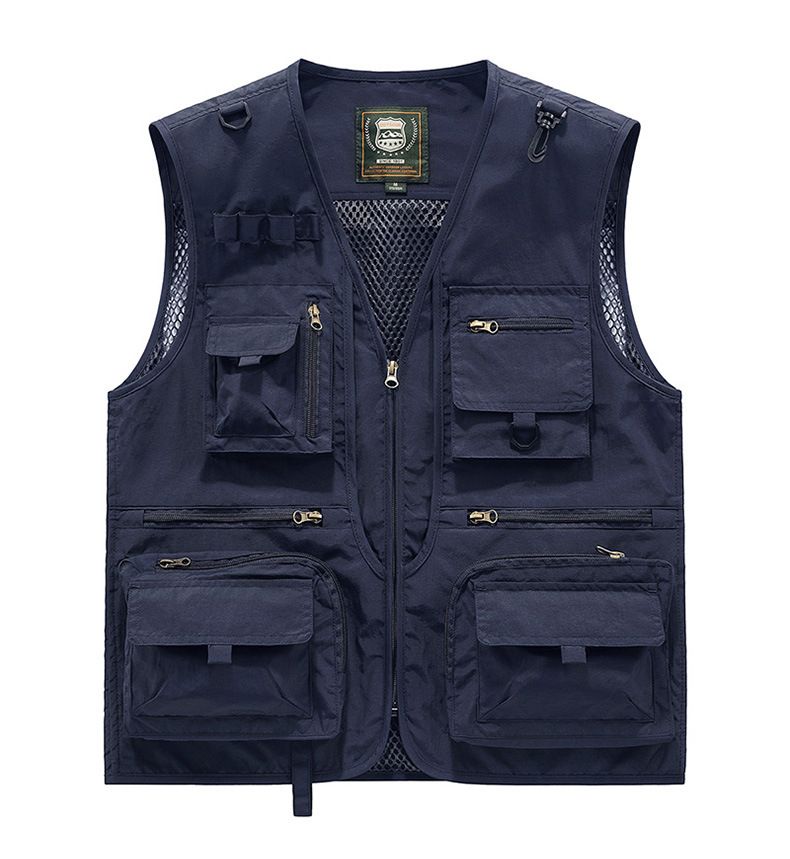 "Men's Outdoor Utility Vest – Lightweight Mesh Workwear With Multiple Pockets, Breathable Fishing & Hiking Vest, Photography_voghion.com