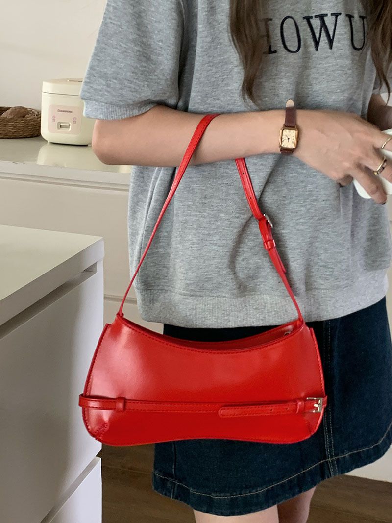 Nische 2024 neue modische Schultertasche mit französischem Stick, High-End-Unterarmtasche, rote Hochzeitstasche_voghion.com