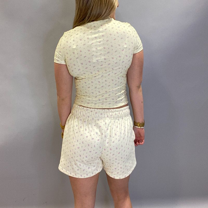 Women's Clothing Home Clothes Navel Baring Short Sleeved Shorts Two Piece Suits_voghion.com