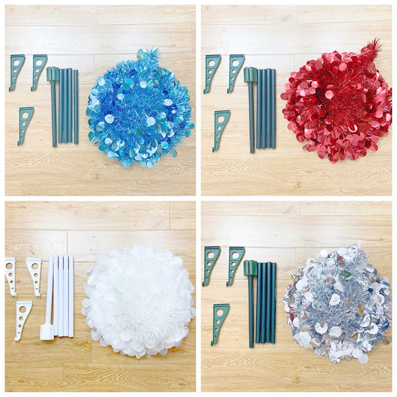 Christmas 150cm folding tree solid color folding decoration tree retractable folding PVC Christmas tree fur strips tree_voghion.com