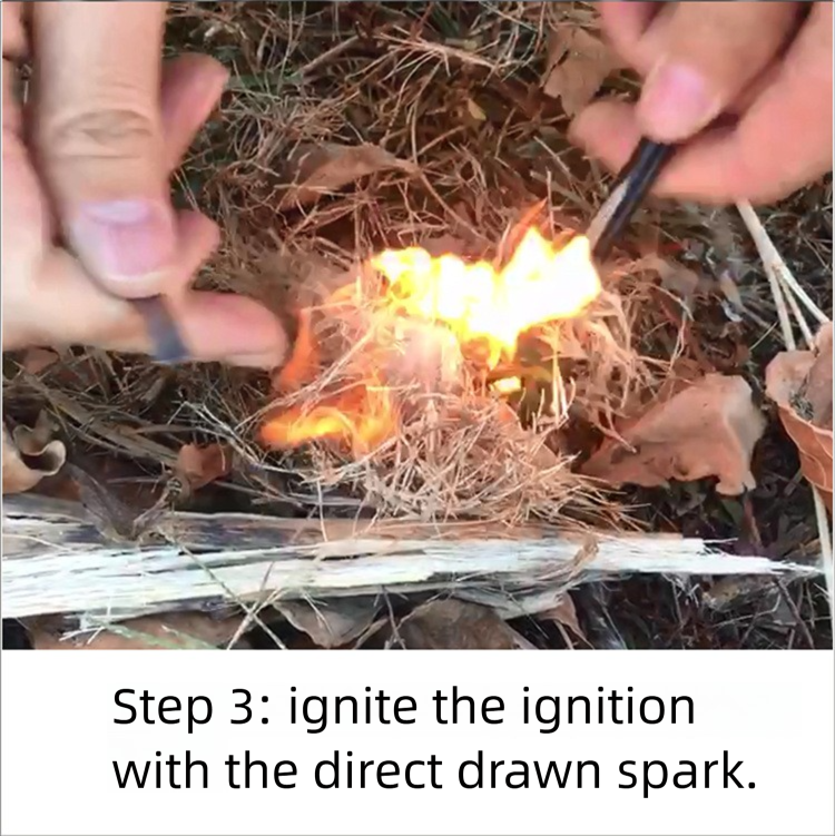 12.7*127mm Outdoor Flint Magnesium Rod Fire Starter Survival Scraper With 7 Heart Paracord Or Reflective Cord_voghion.com