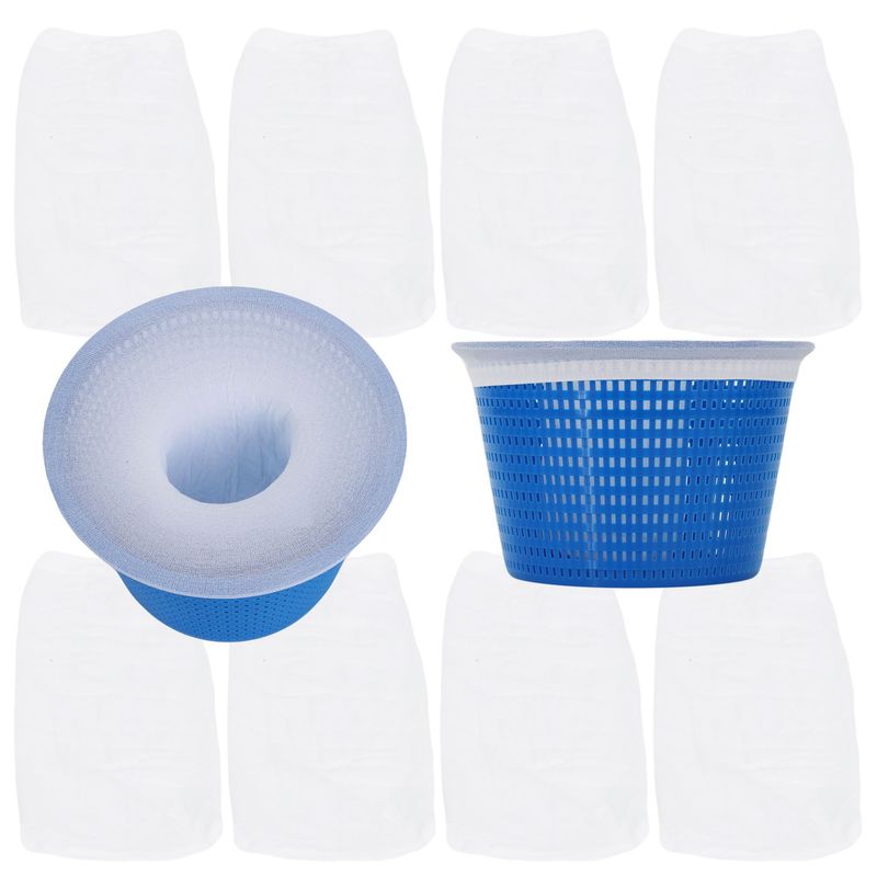 10 Pack Pool Skimmer Socks Durable Nylon Mesh For Above Ground Pools Prevents Debris Clogging Filters_voghion.com